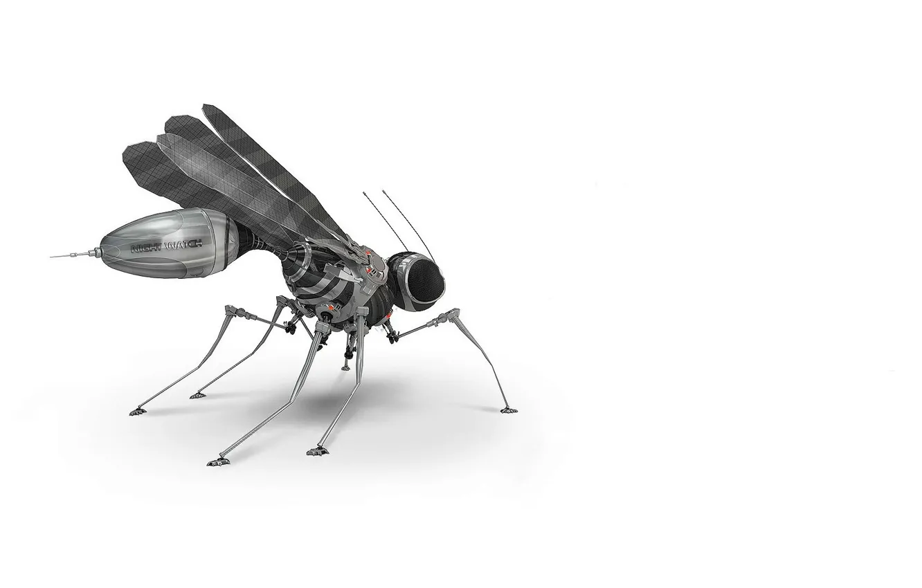 Фото обои робот, насекомое, шприц, биологическое оружие, night watch