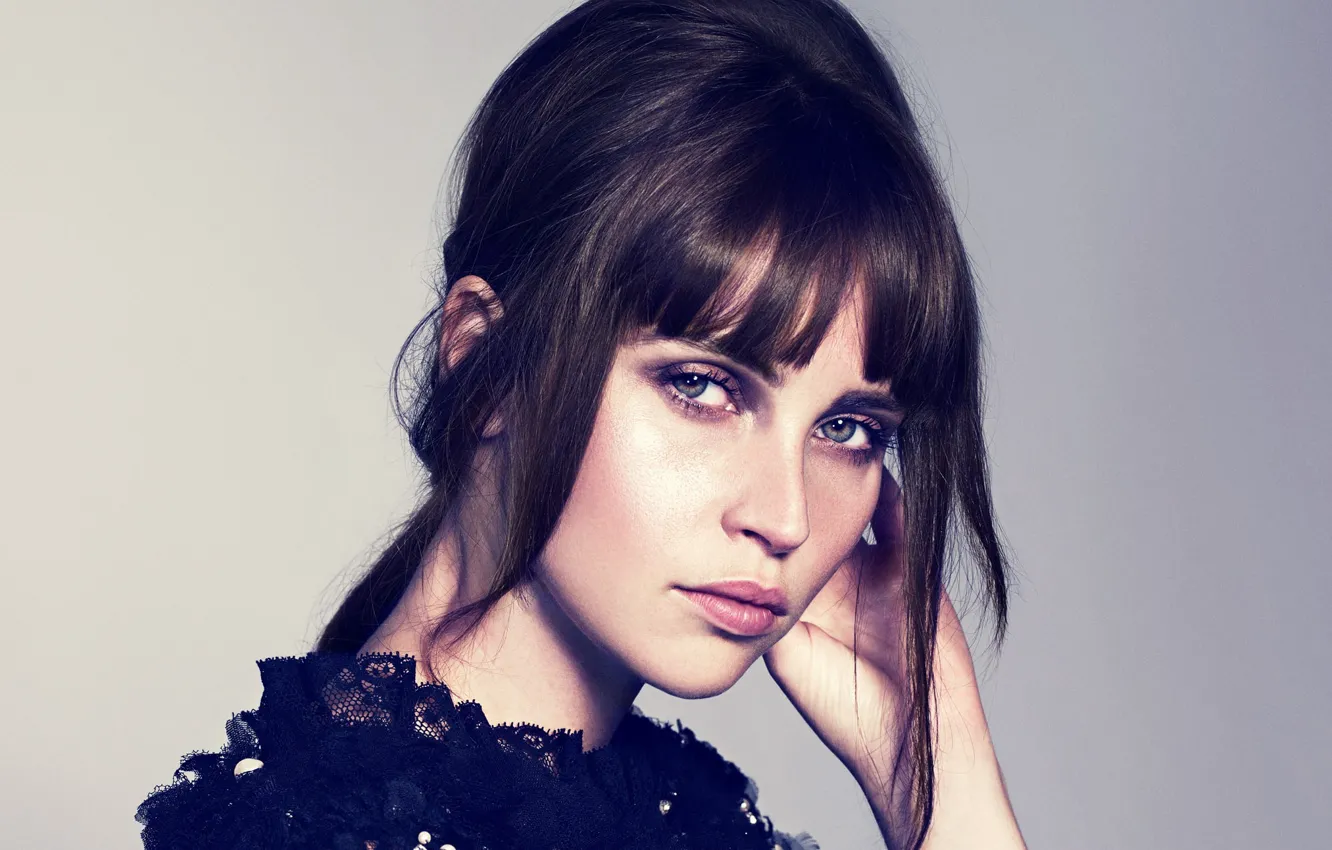 Фото обои девушка, макияж, Фелисити Джонс, Felicity Jones