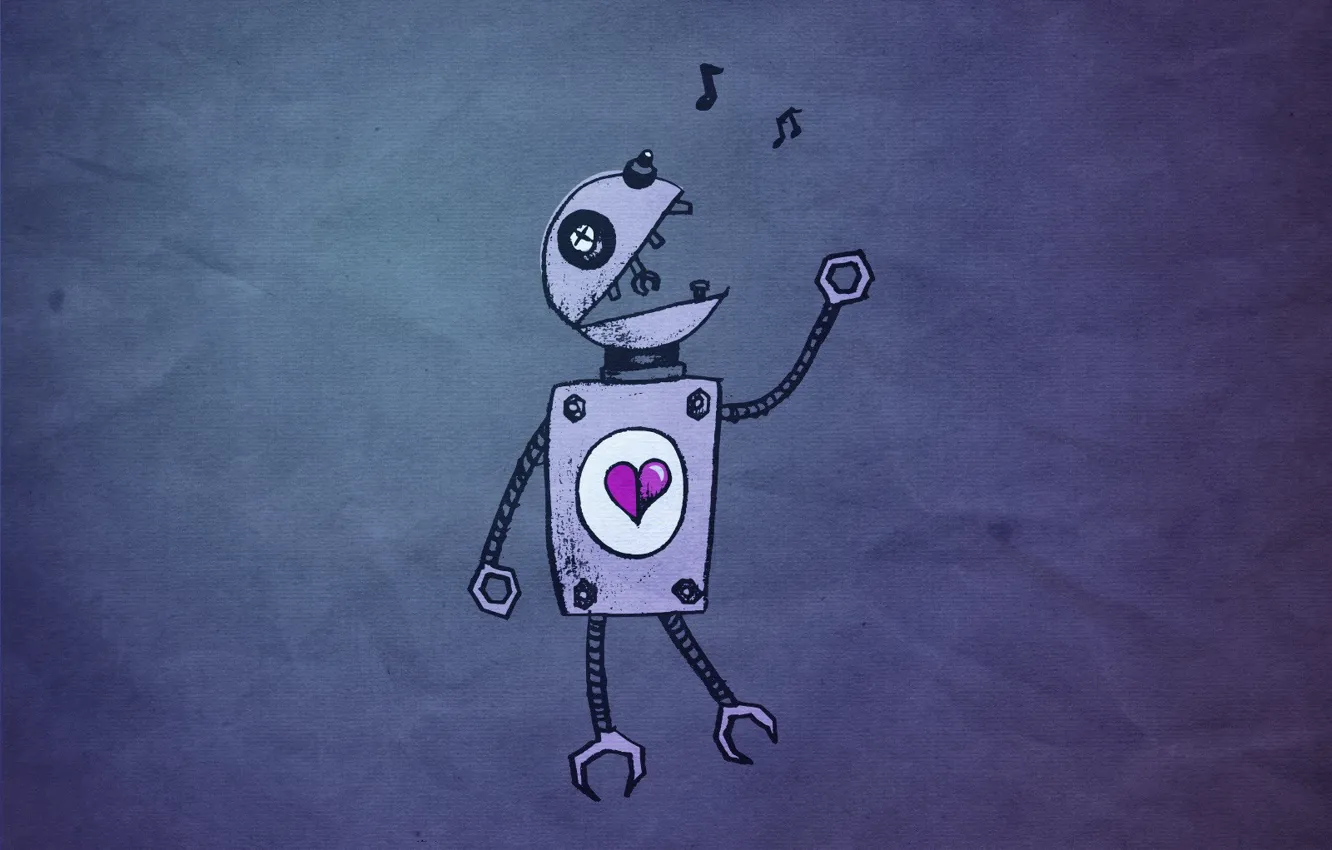 Фото обои сердце, робот, Любовь