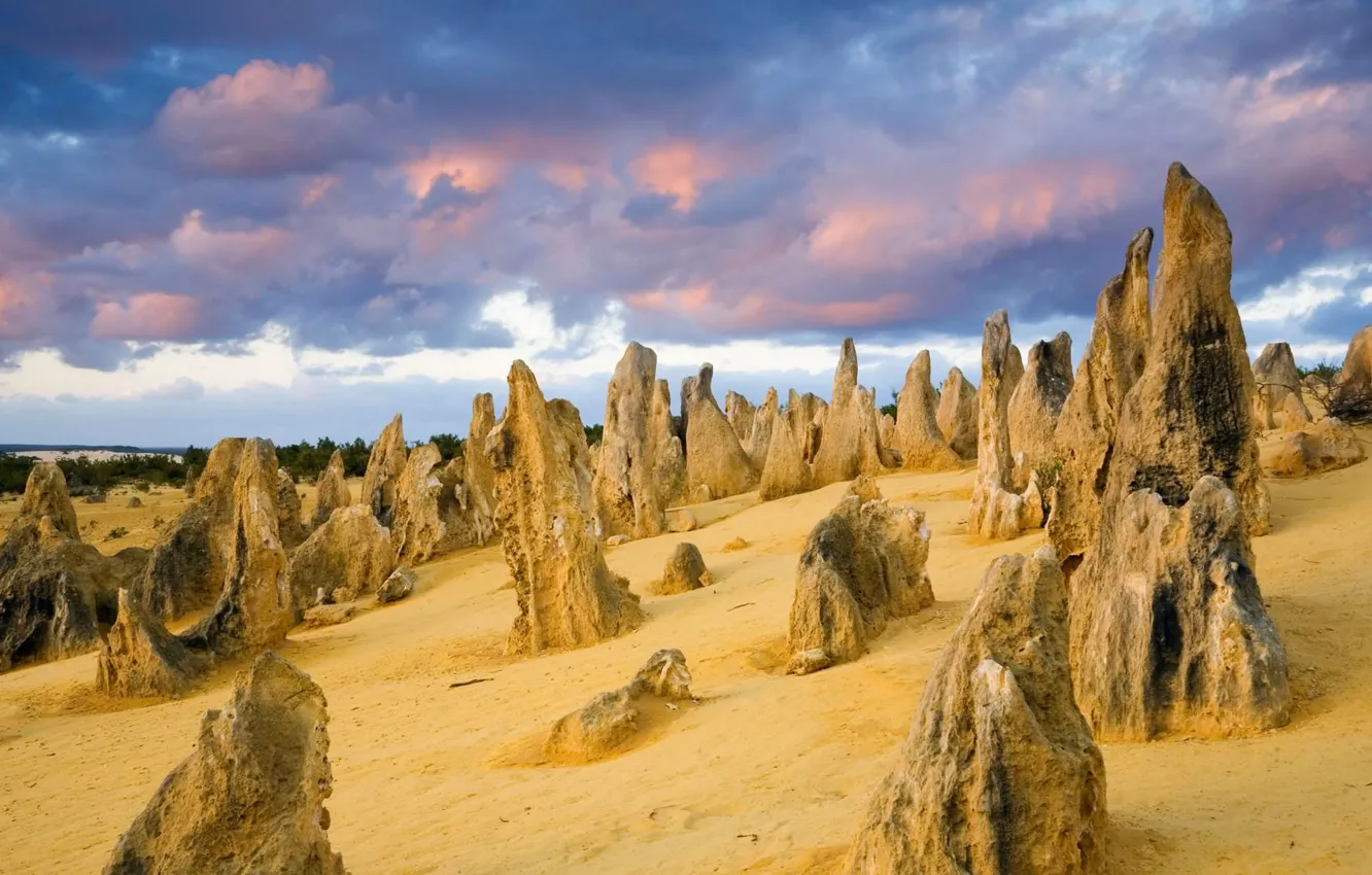 Фото обои пустыня, Австралия, Национальный парк Намбунг, Те-Пиннаклс