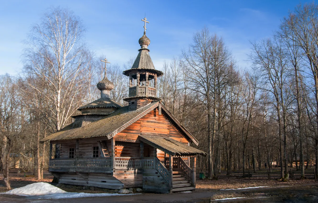 Фото обои пейзаж, природа, весна, церковь, Великий Новгород