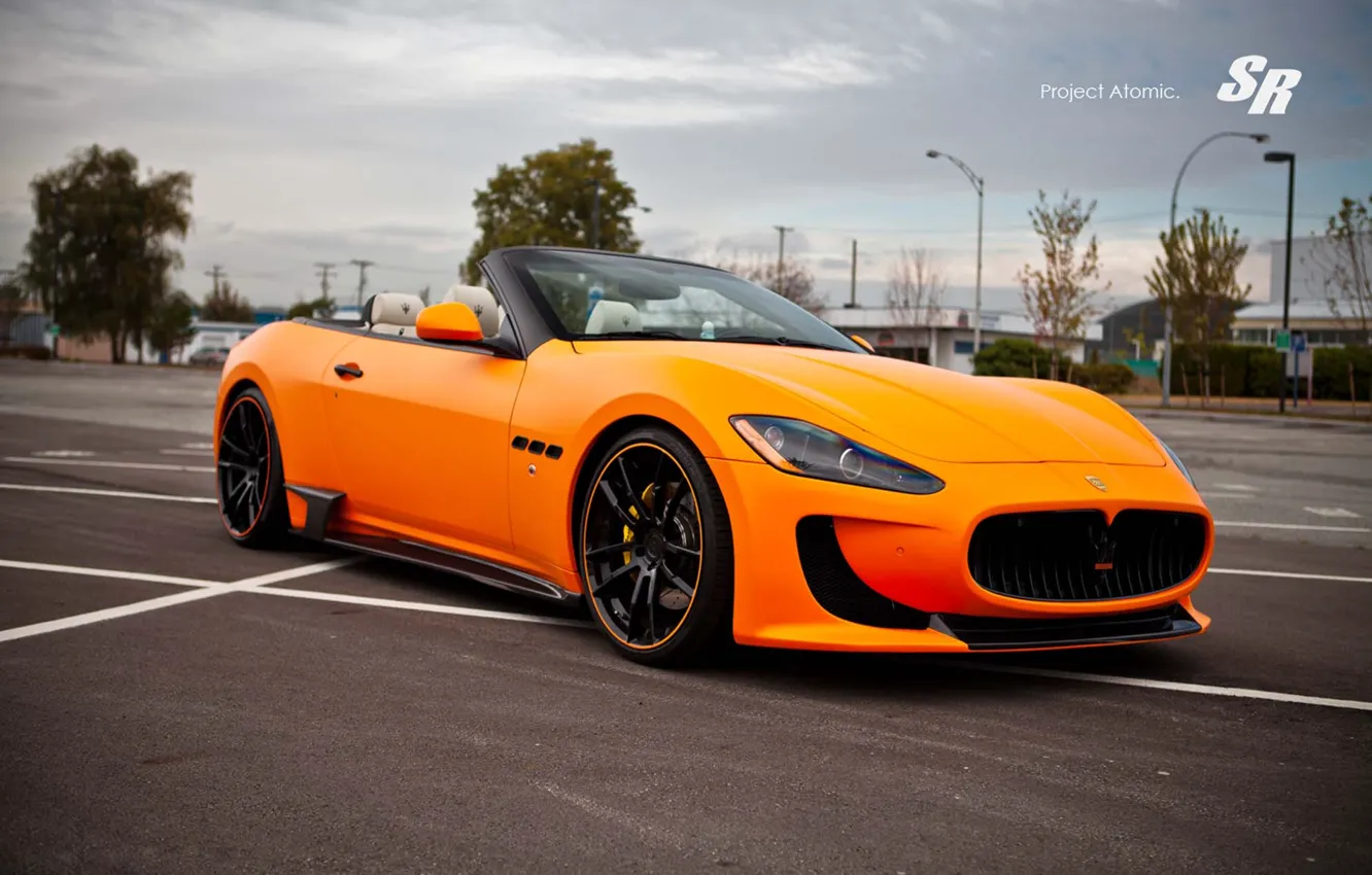 Фото обои Maserati, кабриолет, мазерати, orange, Convertible, Gran Turismo, V-8, SR Auto Group