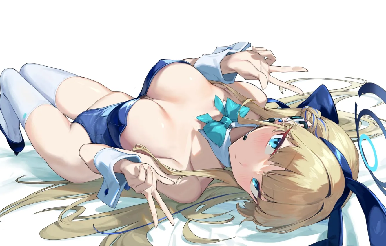 Фото обои girl, hot, sexy, boobs, anime, pretty, blonde, breasts