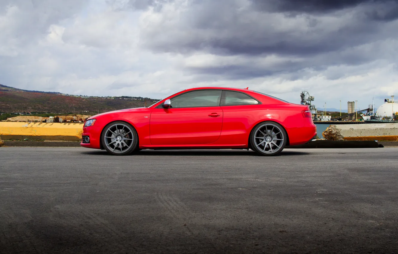 Фото обои Audi, ауди, профиль, red, красная