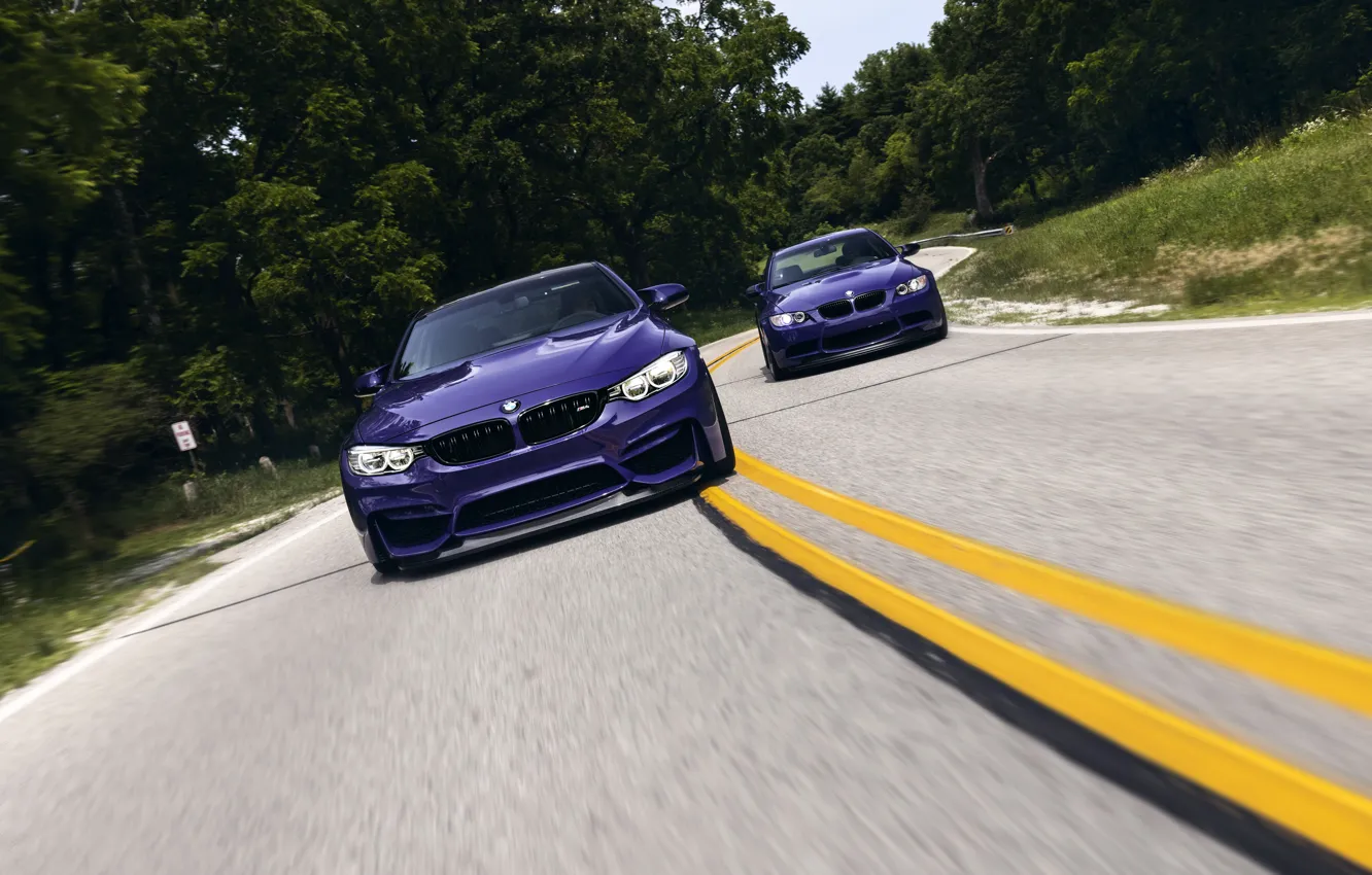 Фото обои BMW, Purple, E92, Road, F84