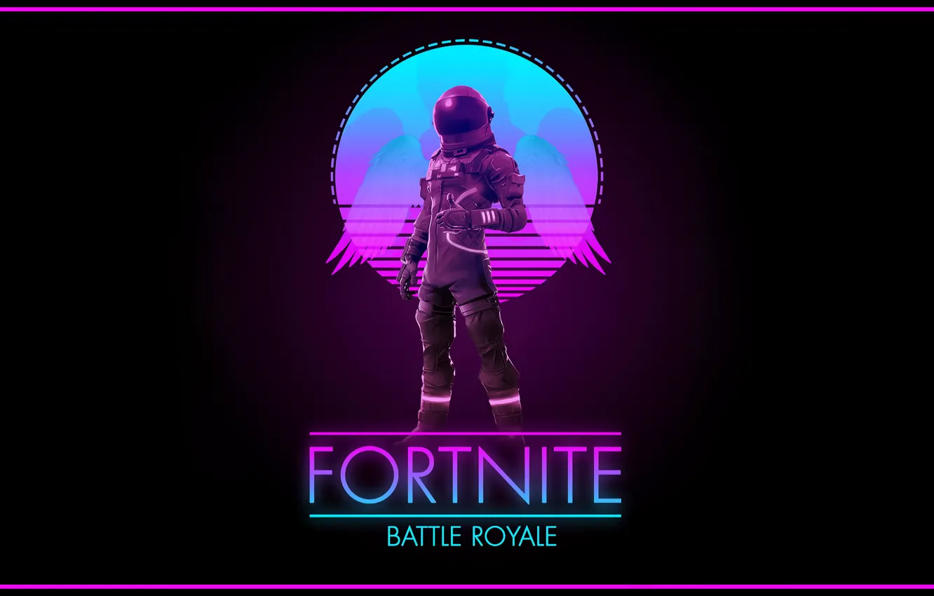 Фото обои Музыка, Фон, Арт, Synth, Fortnite, Retrowave, Battle Royale, Synthwave