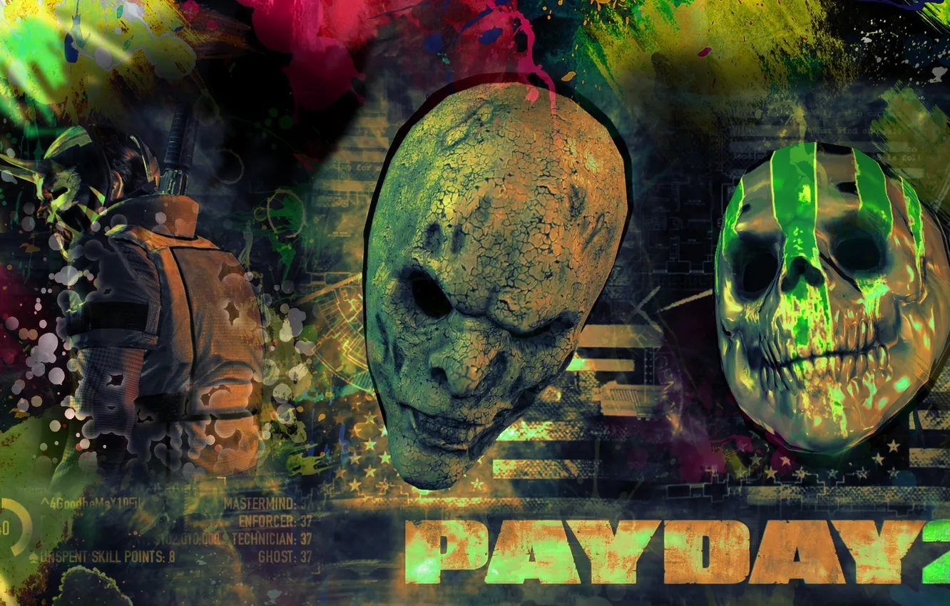 Фото обои маски, art, Mask, Payday 2, Payday, PAYDAY