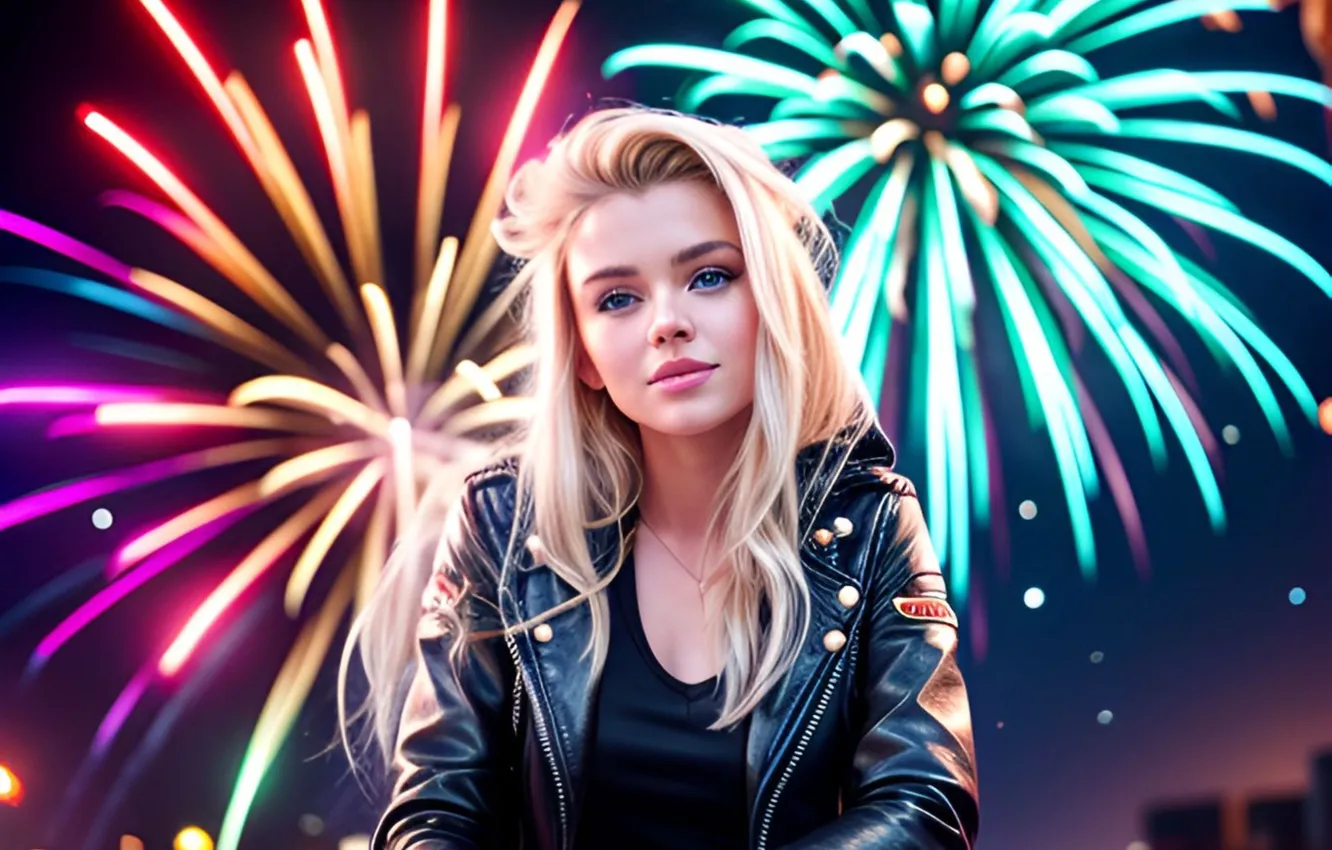 Фото обои girl, blonde, ai art