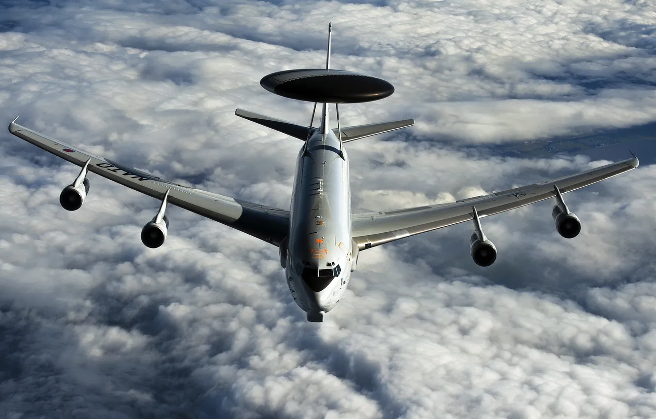 Фото обои небо, оружие, самолёт, E-3A (AWACS)