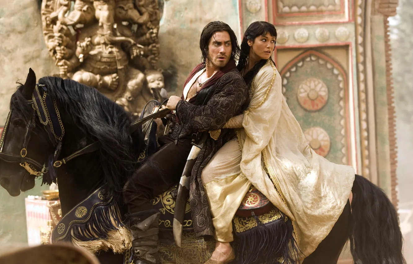 Фото обои конь, фильм, принц персии, Prince of Persia, Джемма Артертон, movie, The Sands of Time, пески …