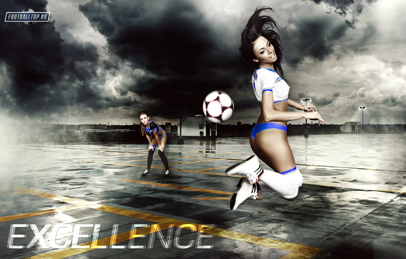 Фото обои девушки, спорт, мяч, excellence, footbaltop