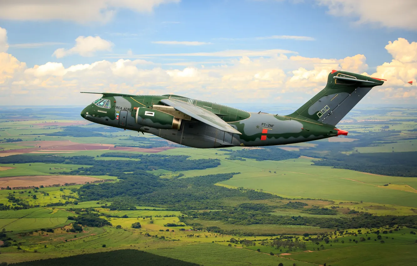 Фото обои FAB, Embraer, KC-390, military aircraft, Força Áerea Brasileira, Brazilian Air Force