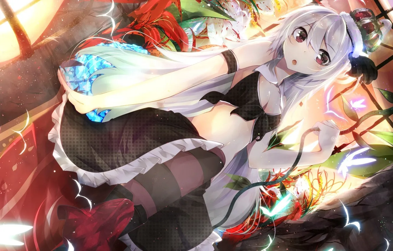 Фото обои девушка, волосы, аниме