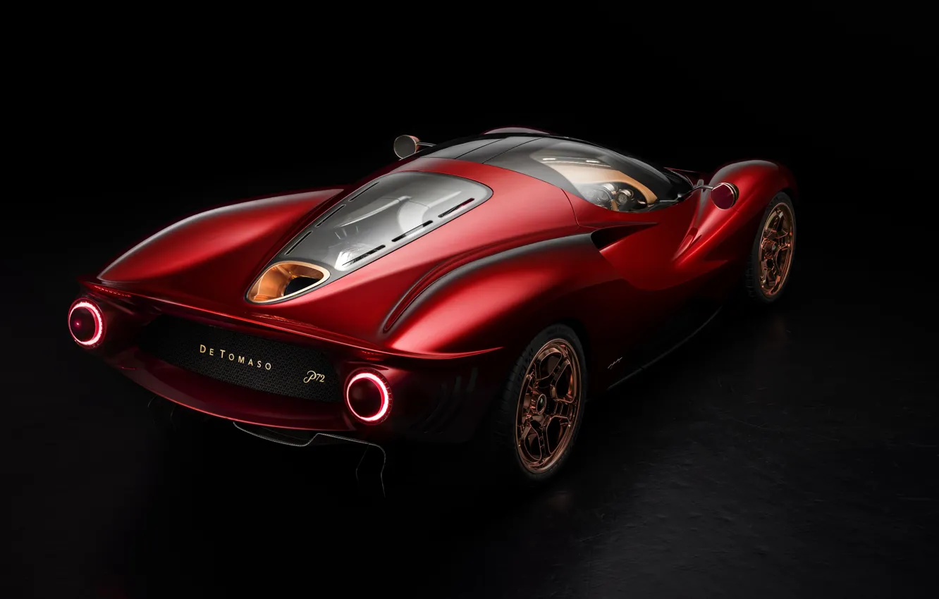 Фото обои Red, Car, Auto, Supercar, Wheels, De Tomaso P72, Ретросуперкар