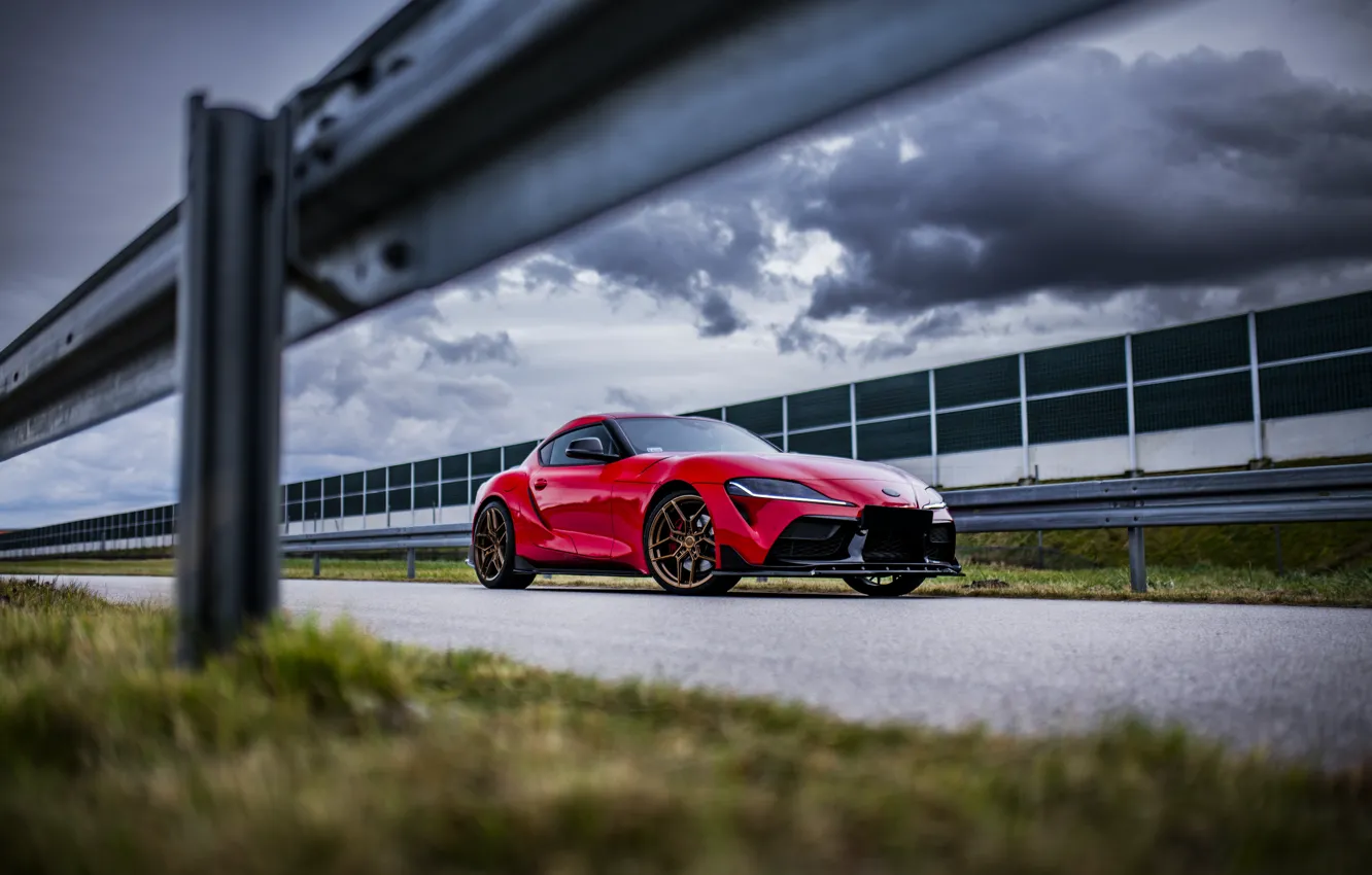 Фото обои Red, Toyota, Supra