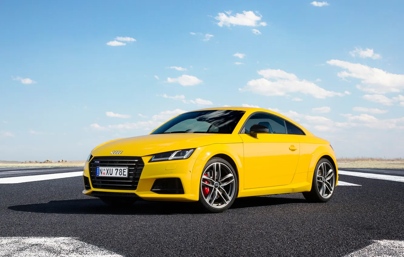 Фото обои Audi, ауди, купе, желтая, TTS
