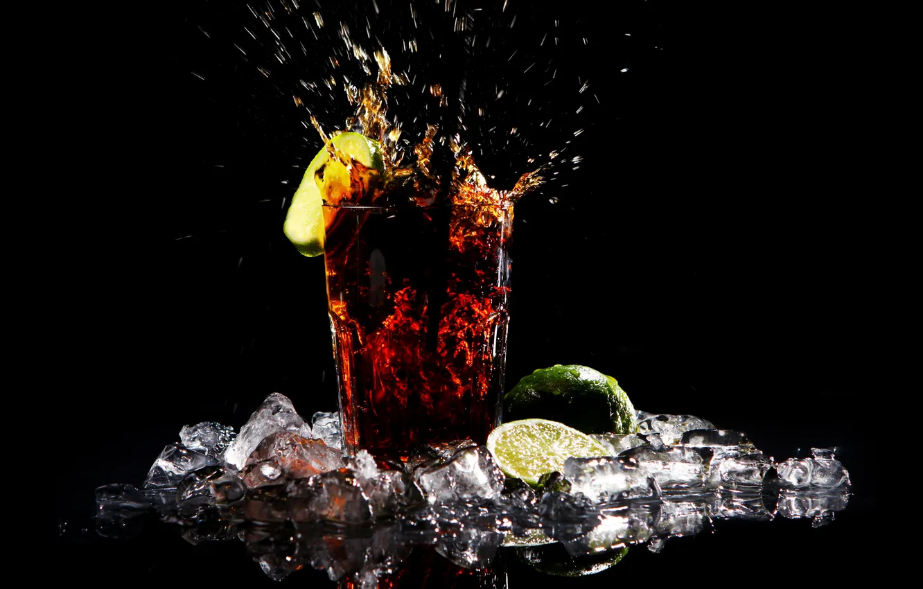 Фото обои green, fresh, cola, drink, lime