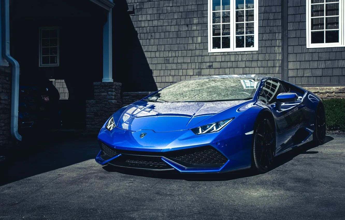 Фото обои Lamborghini, Windows, Blue, V10, VAG, Huracan, Sight
