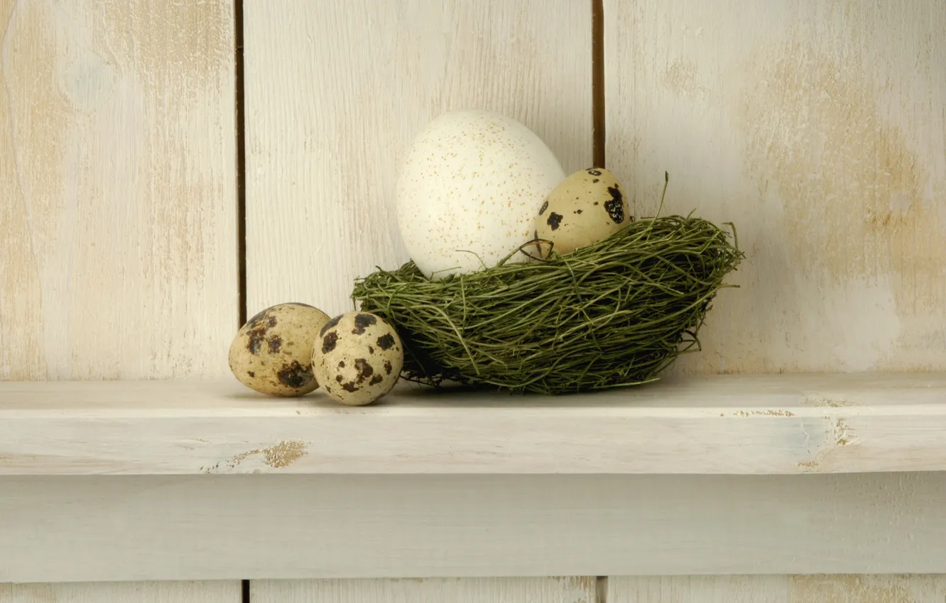 Фото обои корзина, яйца, пасха, полка
