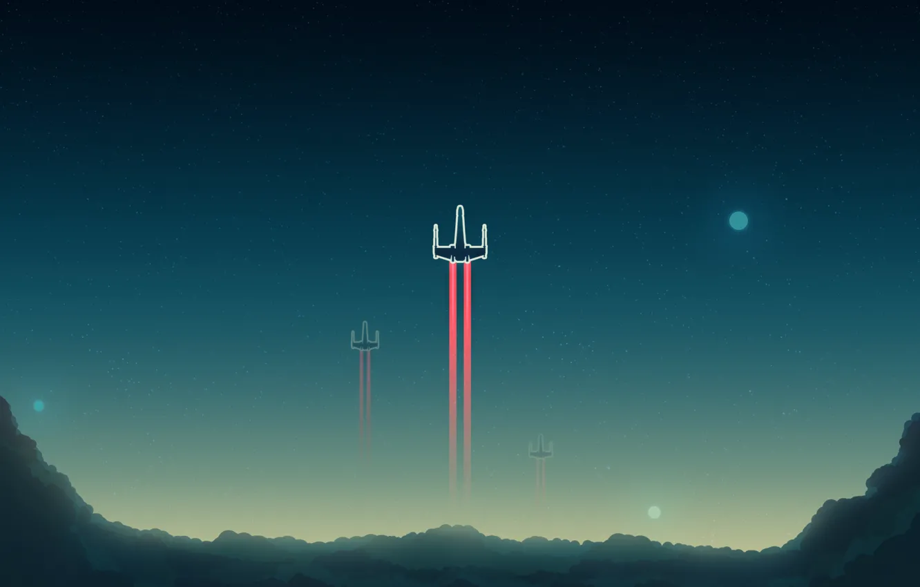 Фото обои Минимализм, Истребитель, Star Wars, Истребители, X-Wing, Science Fiction, X-wing, Adam Taylor