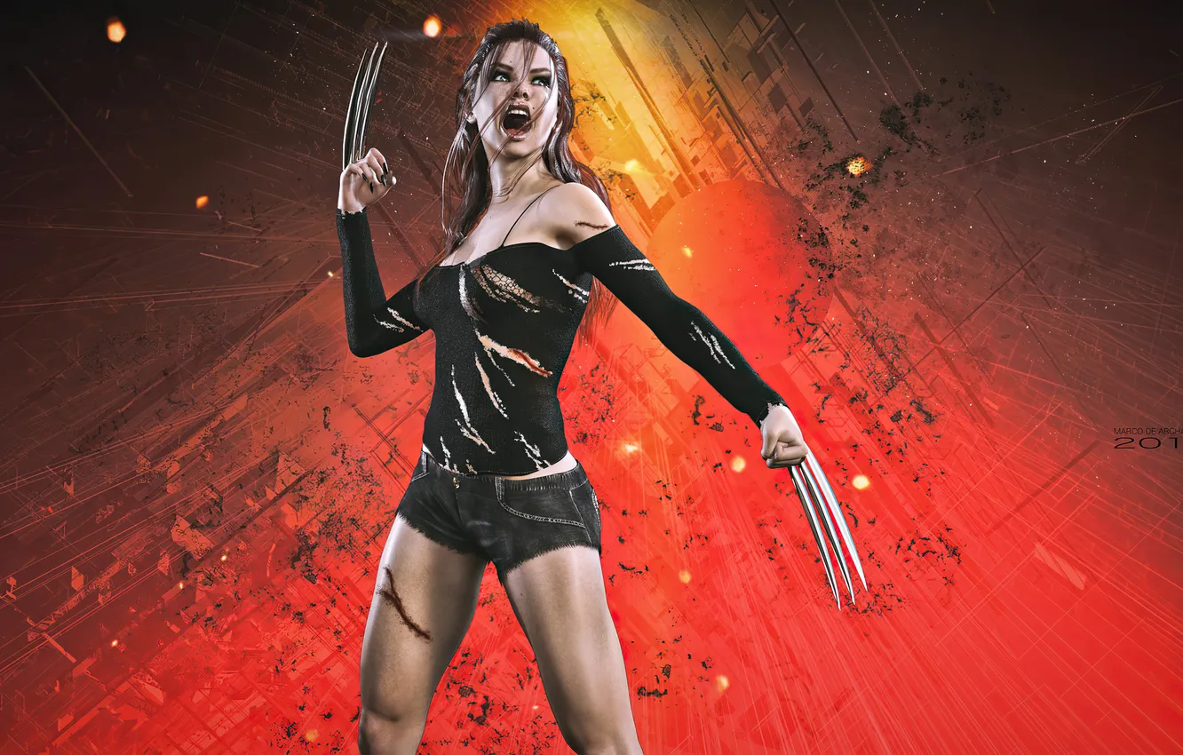 Фото обои girl, cosplay, superhero, claws