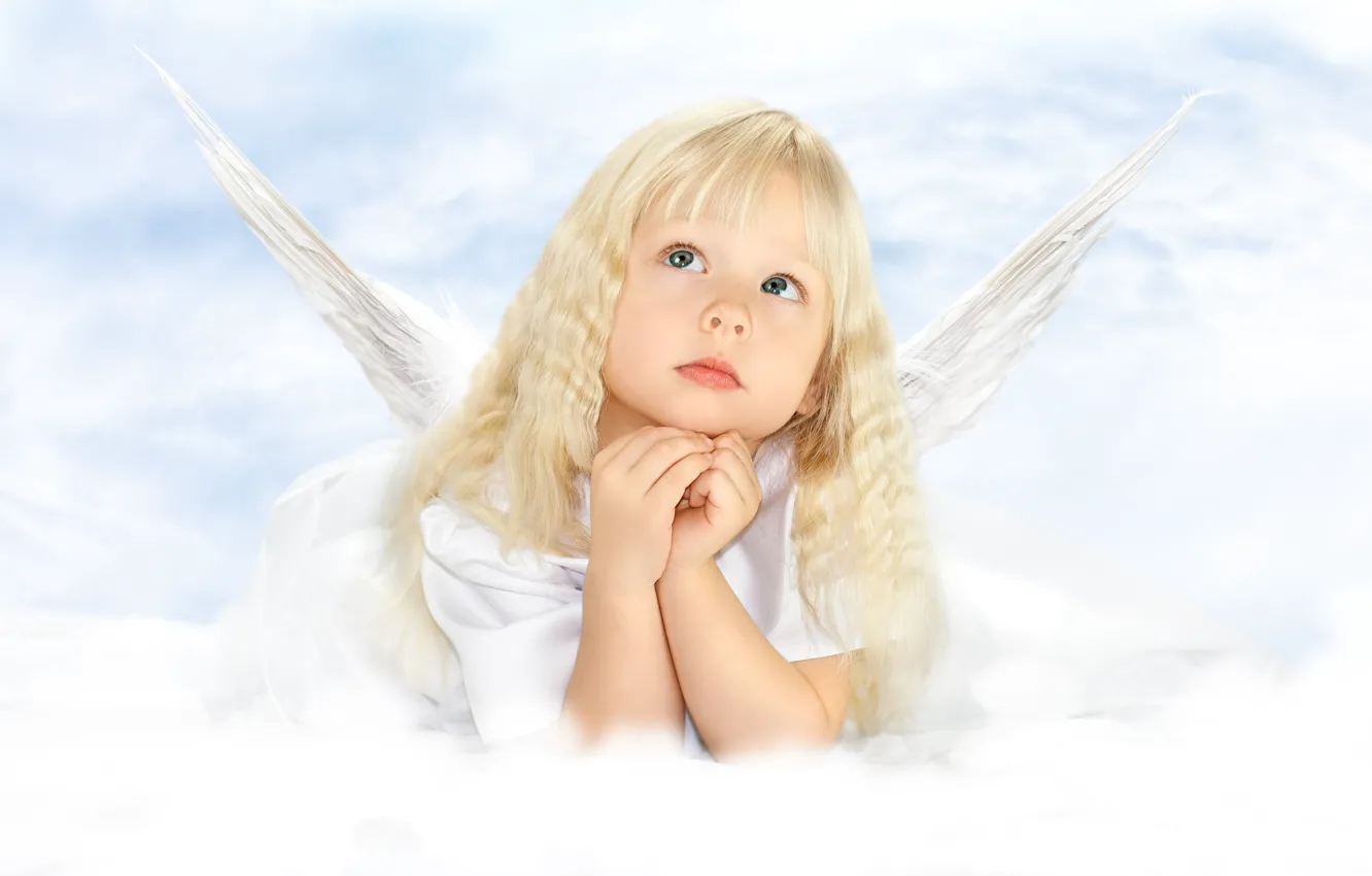 Фото обои детство, ребенок, крылья, ангел, девочка, красивая, wings, beautiful