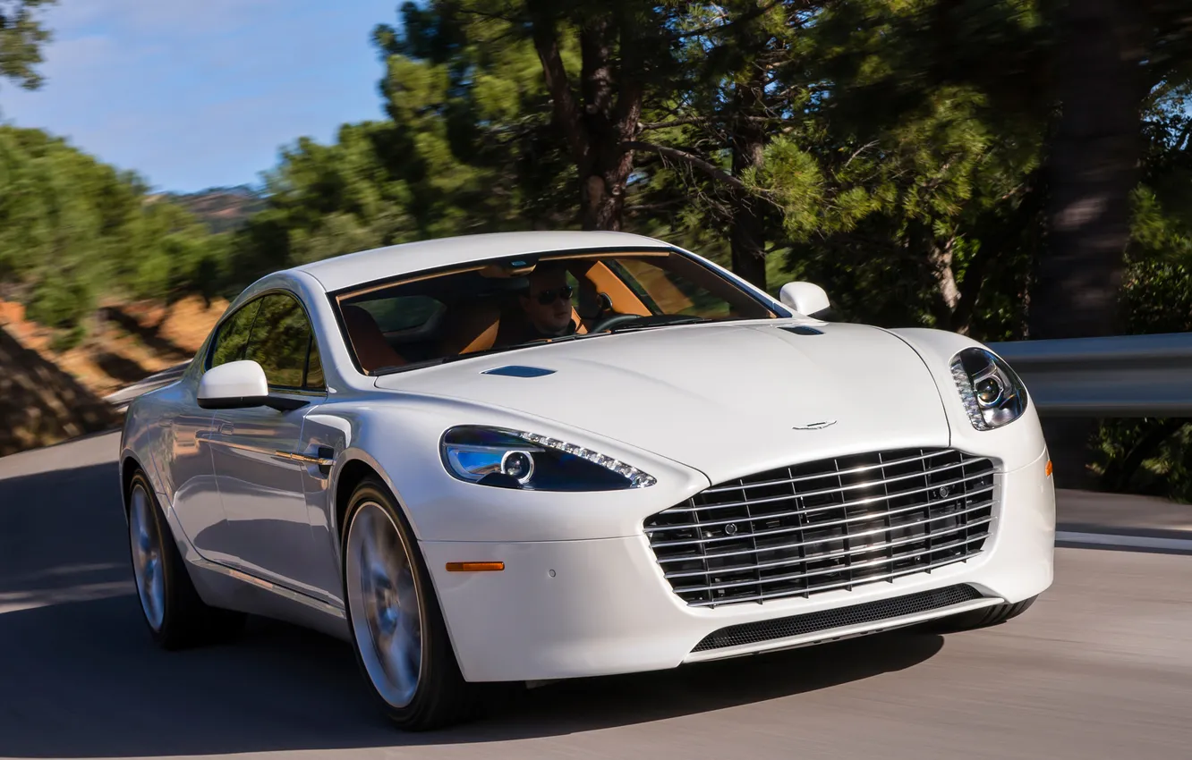 Фото обои Aston Martin, фары, решетка, автомобиль, передок, Rapide S
