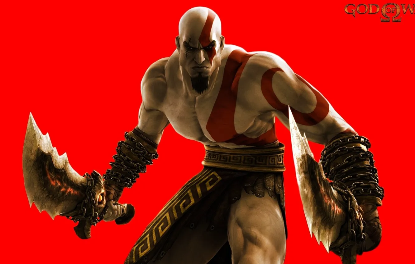 Фото обои sword, demigod, Kratos, God of War, man, ken, blade, hero
