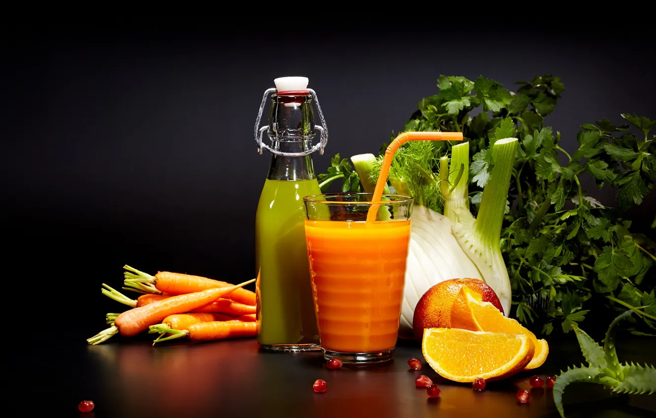 Фото обои зелень, сок, напиток, овощи, цитрусы