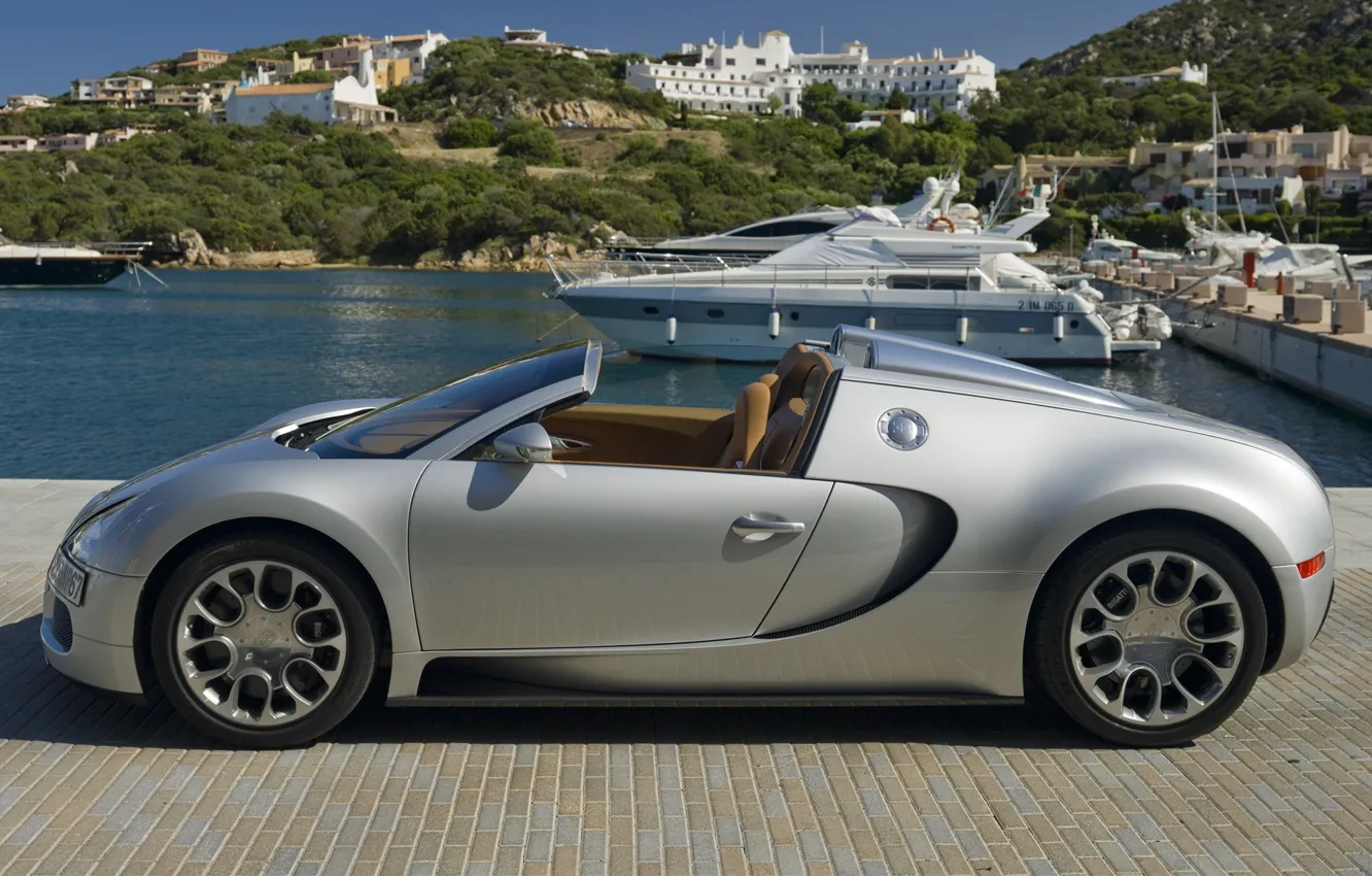 Фото обои пристань, катер, Auto, Bugatti Expensive
