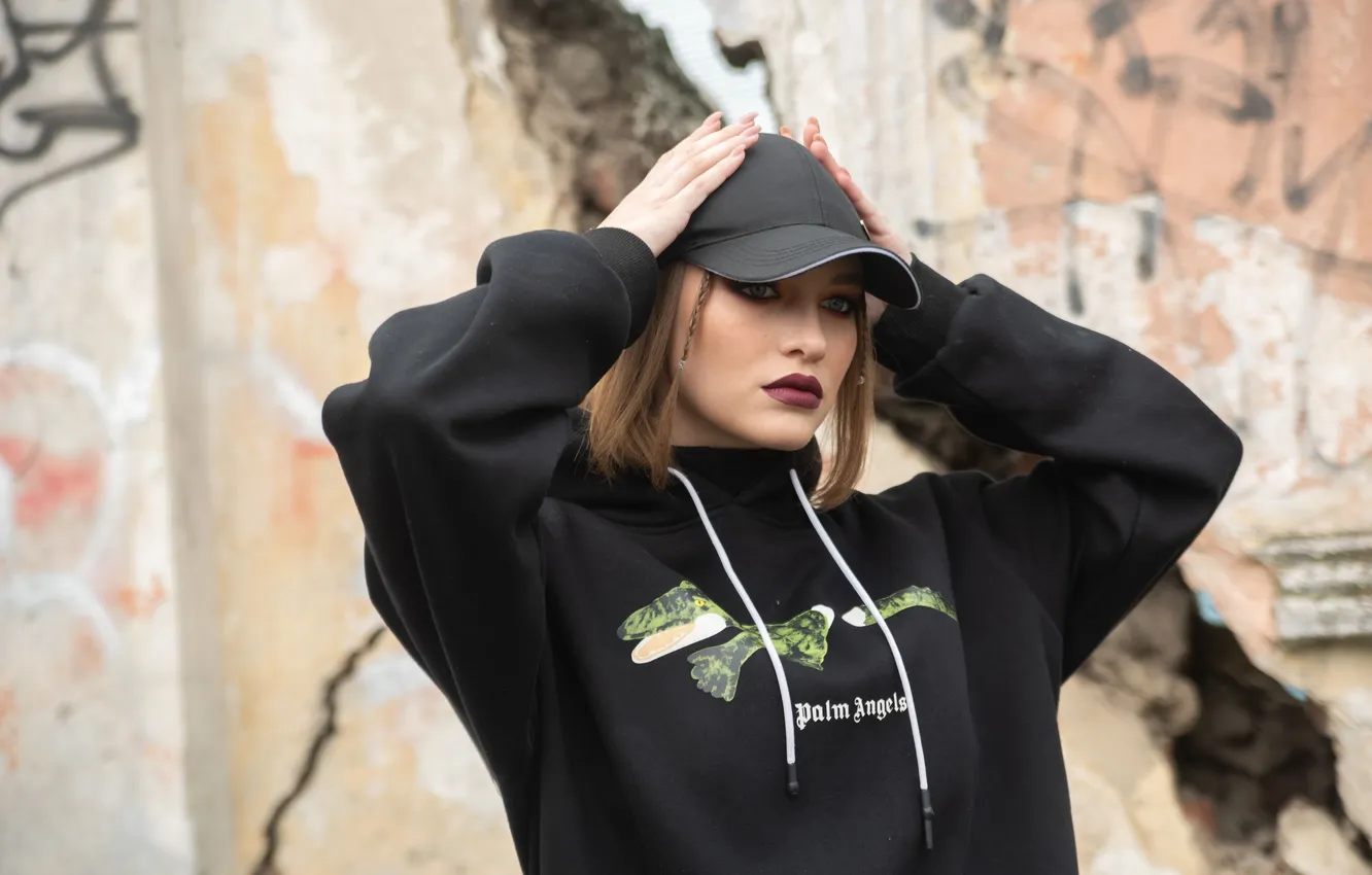 Фото обои девушка, милая, модель, Лицо, Косички, Обои, Портрет, шатенка