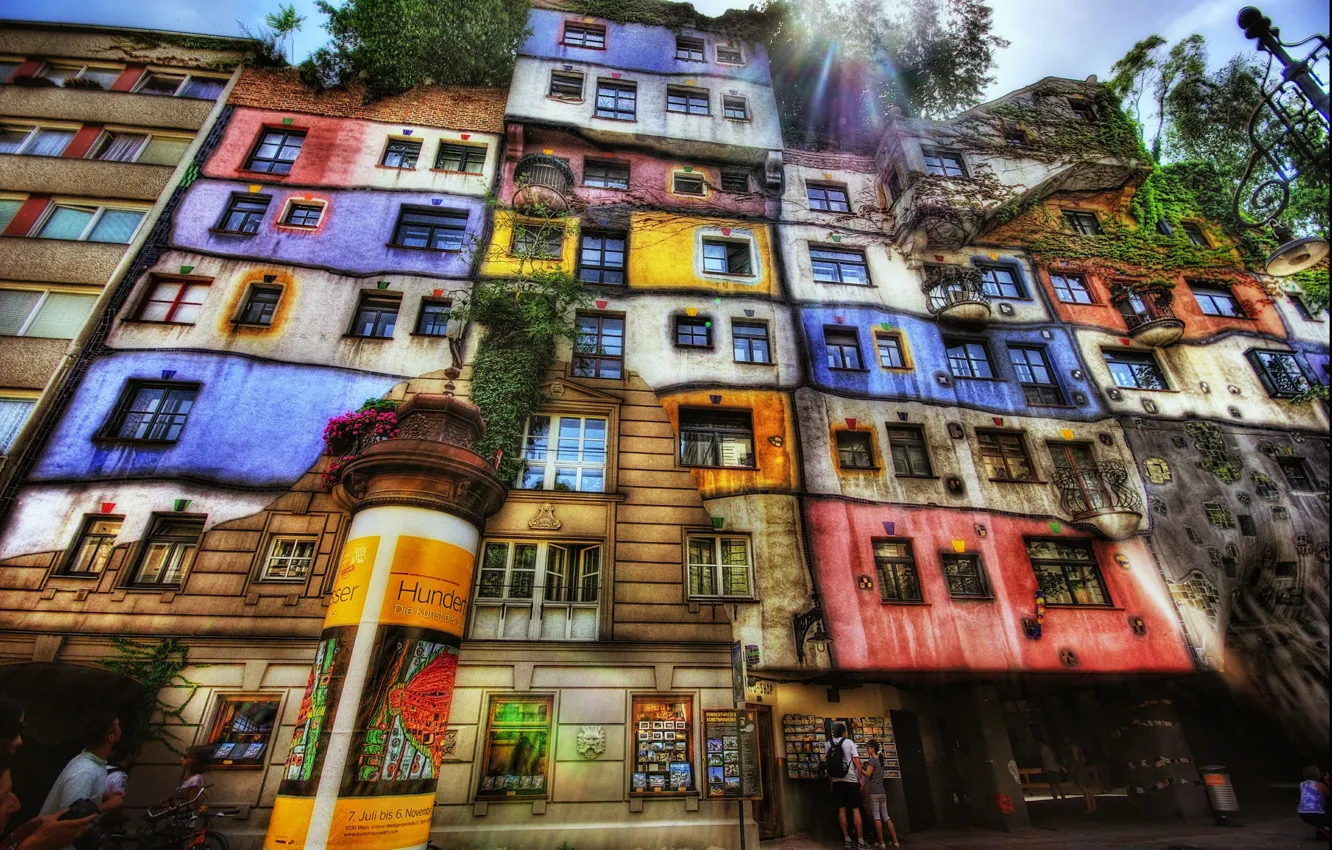 Фото обои city, улица, здание, окна, HDR, colors, street, building
