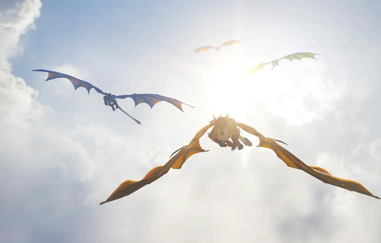 Фото обои World Of Warcraft, Dragons, Драконы Аспекты, World of Warcraft Dragonflight, Полёт драконов