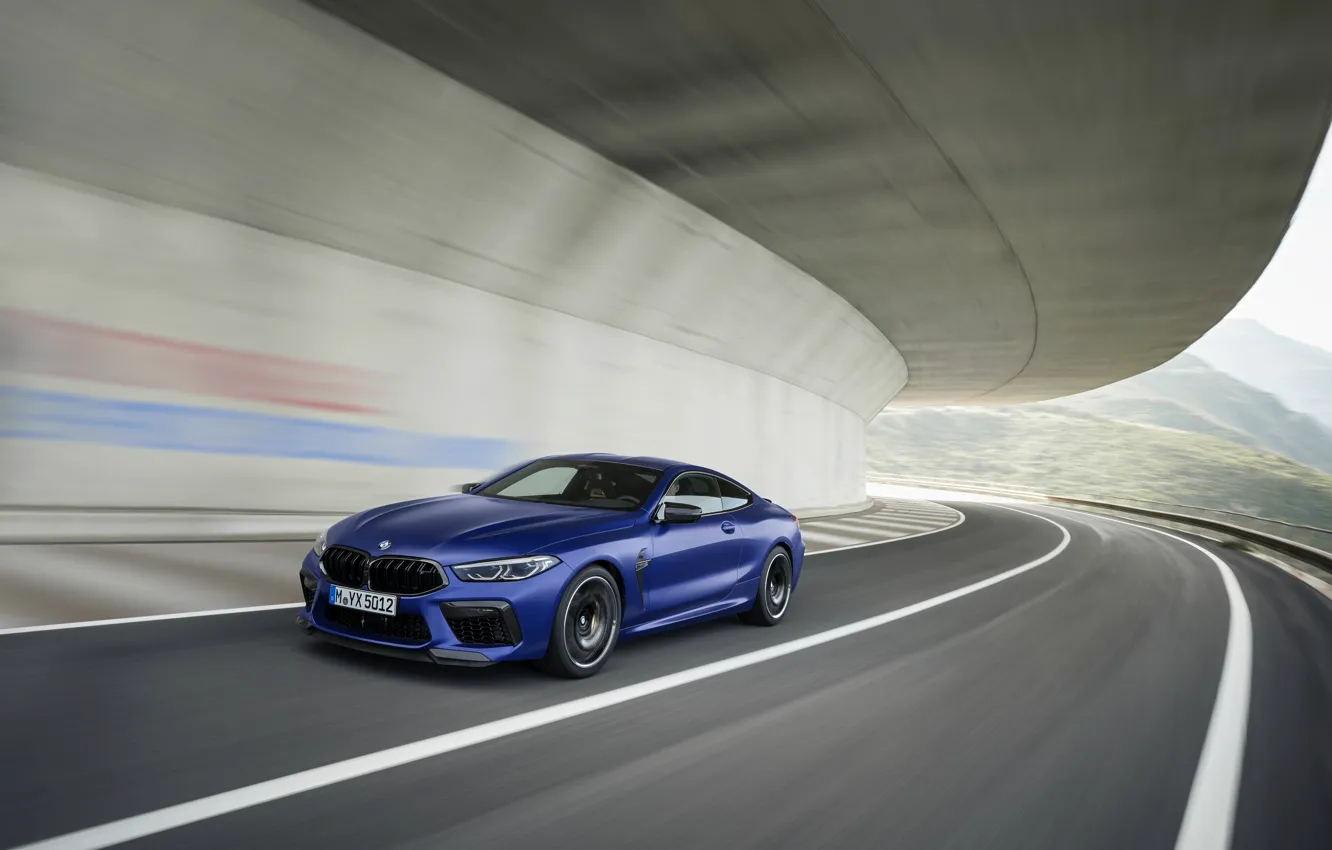 Фото обои синий, купе, BMW, 2019, BMW M8, двухдверное, M8, M8 Competition Coupe