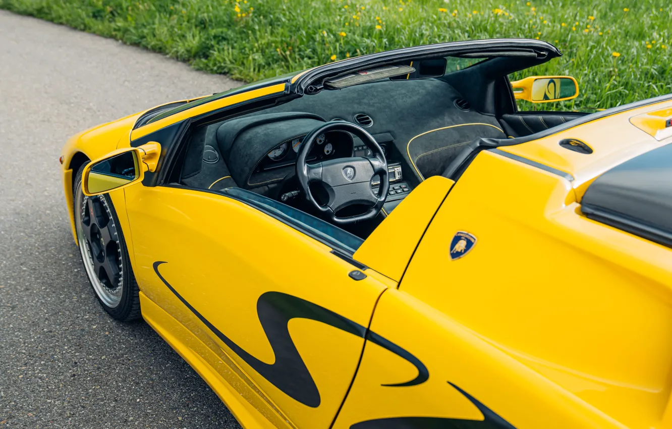 Фото обои Lamborghini, Diablo, 1998, car interior, Lamborghini Diablo SV Roadster