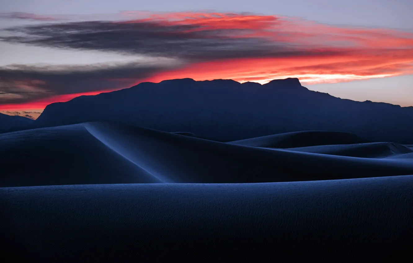 Фото обои закат, пустыня, дюны