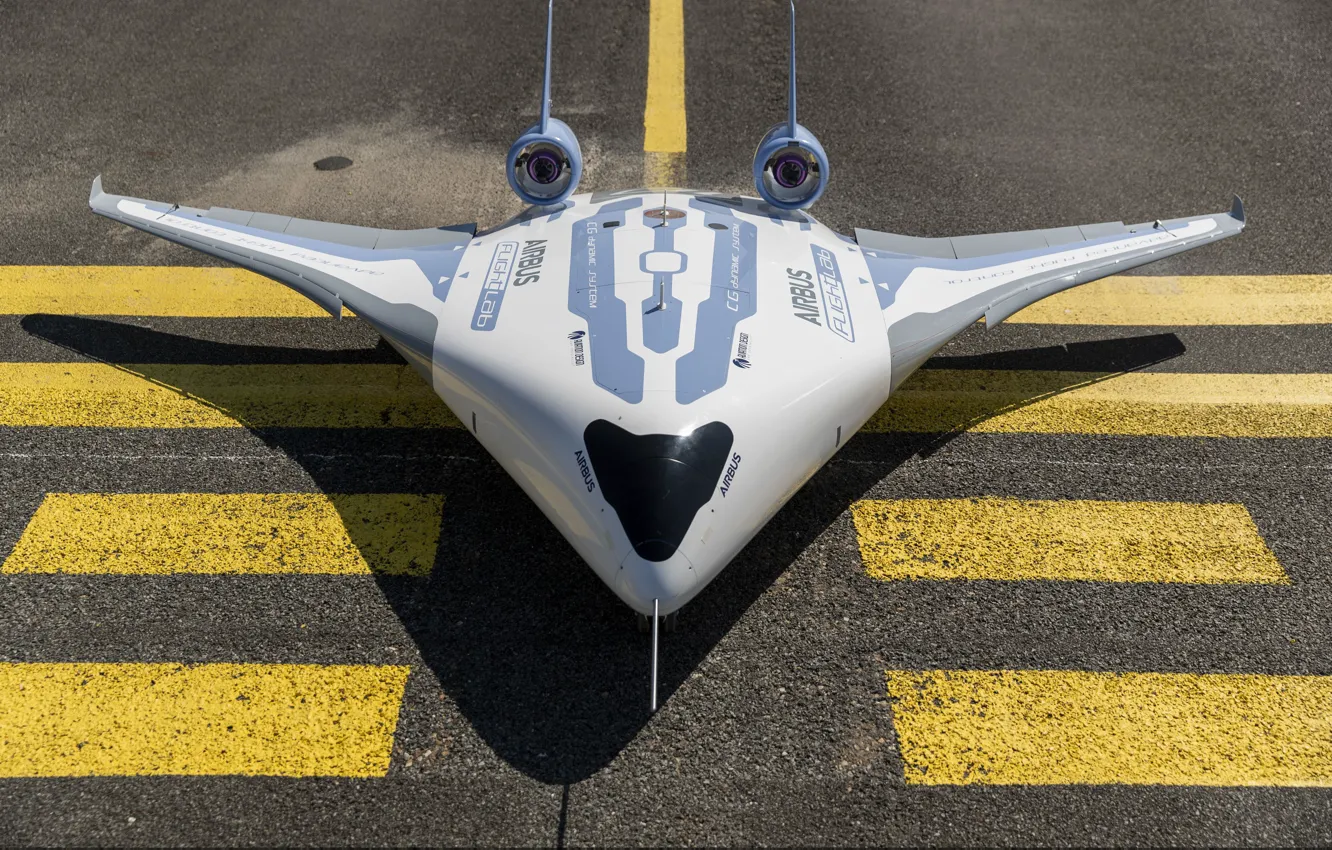 Фото обои концепт, двигатели, Airbus, летающее крыло