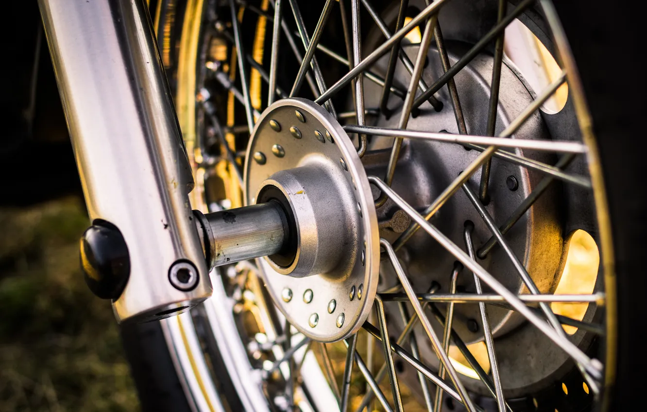 Фото обои metal, motorcycle, wheel, rubber