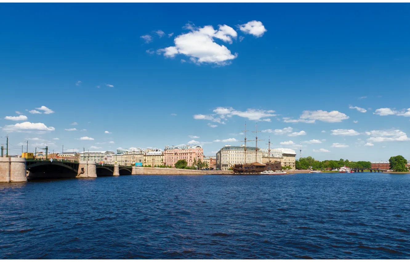 Фото обои река, Питер, Санкт-Петербург, Russia, St. Petersburg