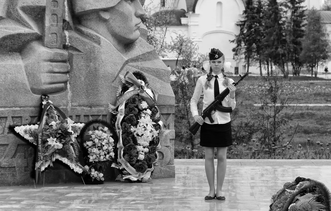 Фото обои день победы, ярославль, монумент, почётный караул