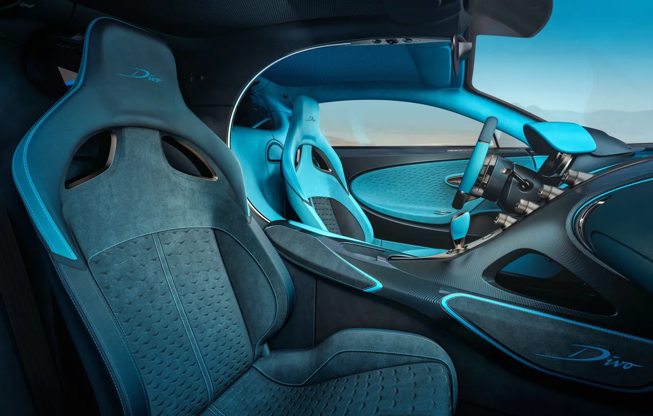 Фото обои Bugatti, суперкар, салон, 2018, гиперкар, Divo