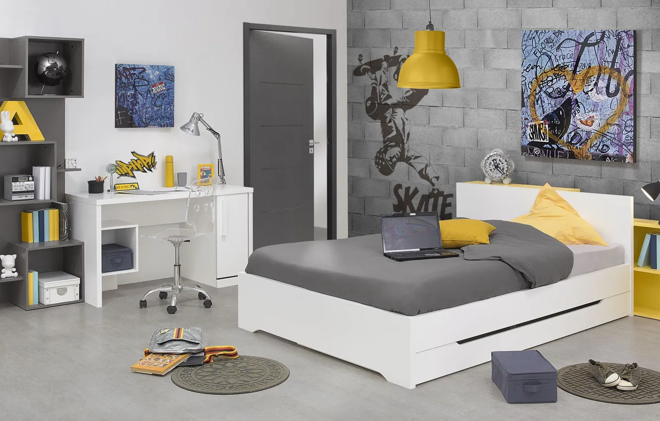 Фото обои design, style, interior, children's room, students room