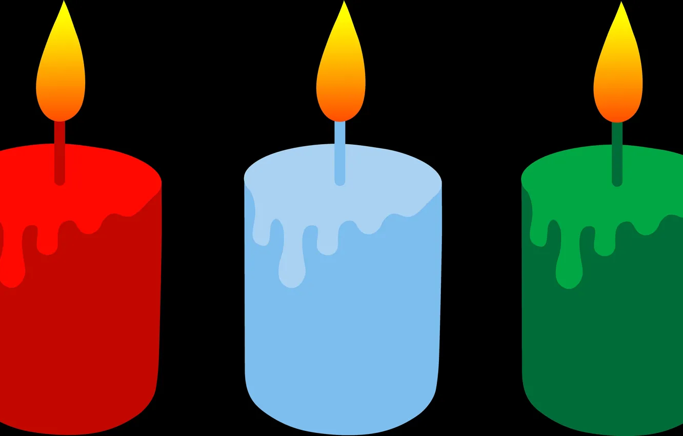 Фото обои пламя, праздник, вектор, свечи, Новый Год, Рождество