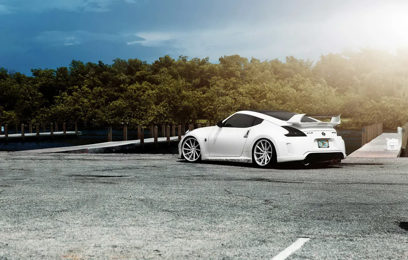 Фото обои car, тюнинг, white, ниссан, tuning, автообои, Nissan 370Z