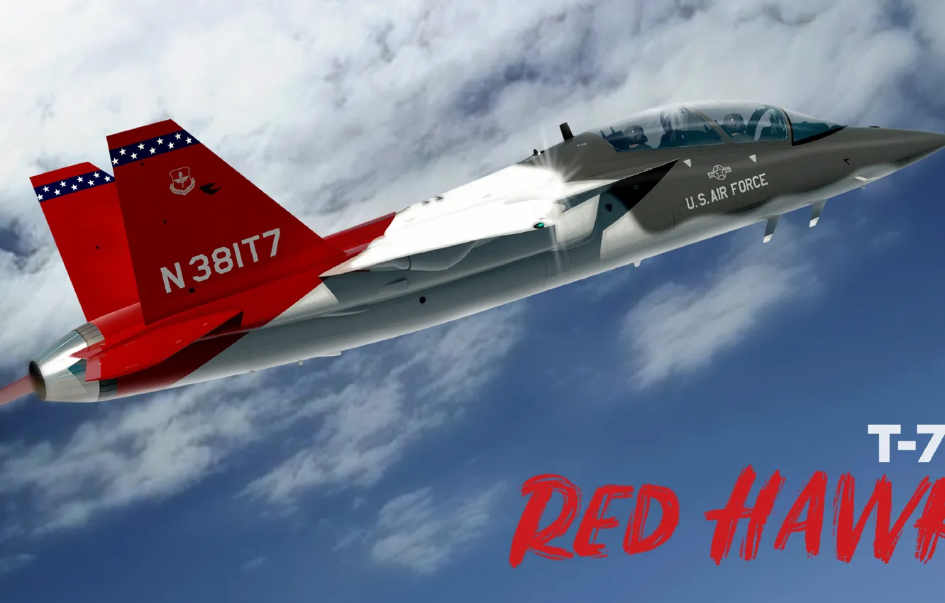 Фото обои Учебно-боевой самолёт, Учебный летательный аппарат, Advanced trainer, Boeing T-7 Red Hawk