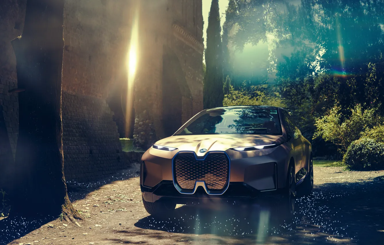 Фото обои Concept, BMW, Концепт, Немецкий, Кроссовер, 2021, BMW Vision iNext, Городской автомобиль будущего