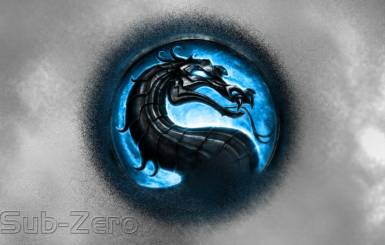 Фото обои Лого, Blue, Logo, Mortal Kombat