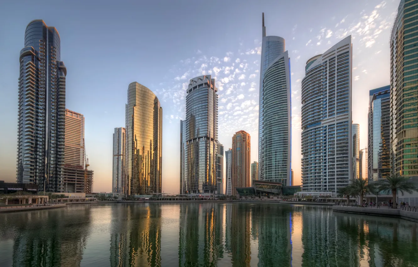 Фото обои Дубай, небоскрёбы, ОАЭ, Jumeirah Lakes Towers