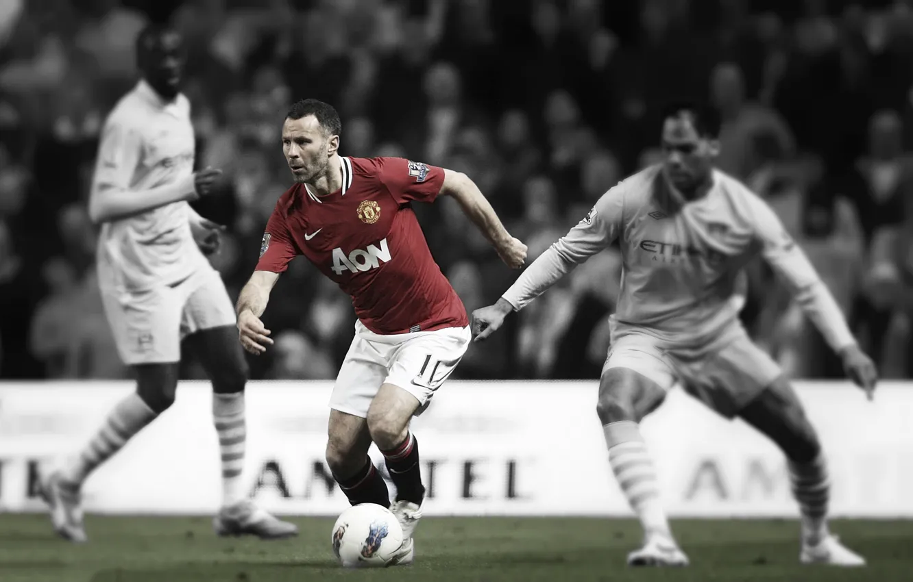 Фото обои Футбол, football, manchester united, soccer, manchester city, Ryan Giggs