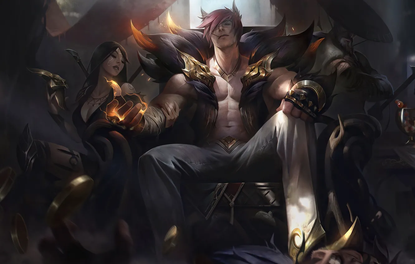 Фото обои игра, брюнетка, game, character, персонаж, League of Legends, закрытые глаза, LOL